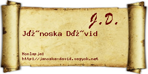 Jánoska Dávid névjegykártya